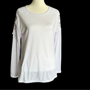 White Lace Blouse Sz Sm